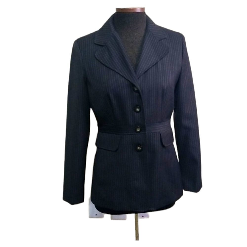 Signature by Larry Levine Brown Pinstripe Blazer size 4